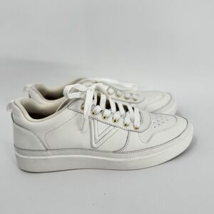 Vionic Elise White Leather Lace Up Comfort Sneakers Women Size 8.5 Wide